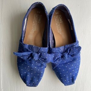 TOMS Polka Dot Bow slip ons